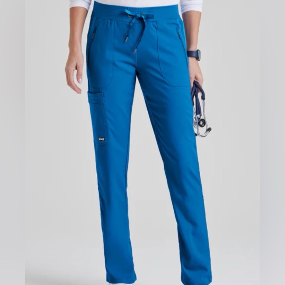 Mid-Rise women’s royal blue scrub bottoms